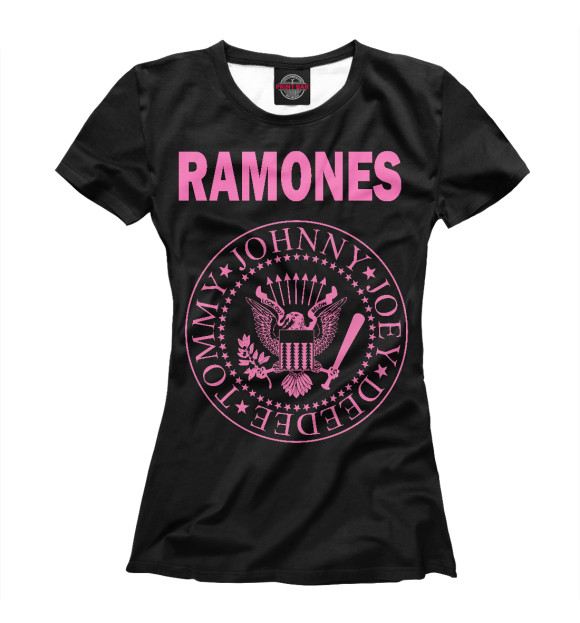 Женская футболка с изображением RAMONES PINK цвета Белый