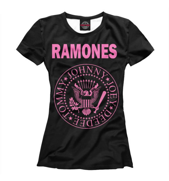 Футболка для девочек с изображением RAMONES PINK цвета Белый