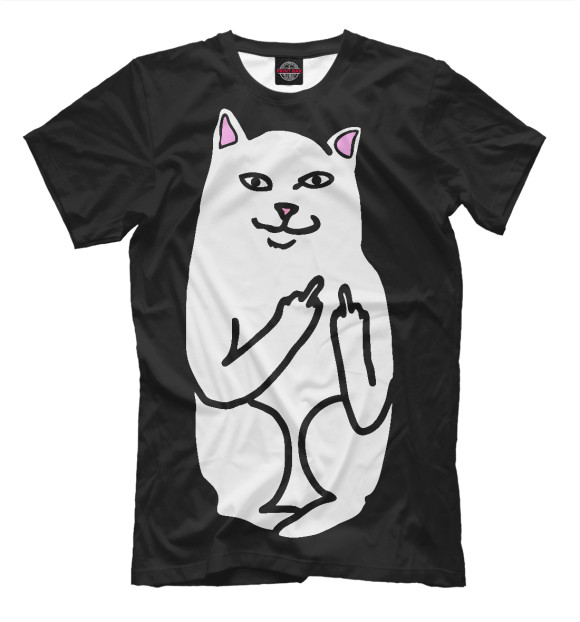 Футболка для мальчиков с изображением Плохая киса цвета Молочно-белый