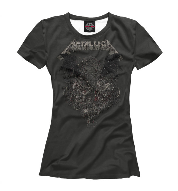 Женская футболка с изображением Metallica band цвета Белый