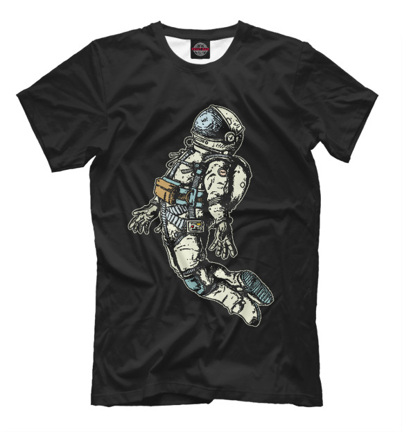 Мужская футболка с изображением Космос зовет цвета Черный