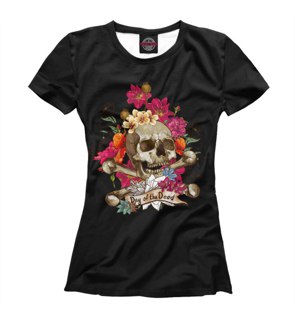 Футболка для девочек с изображением Day of the Dead цвета Белый