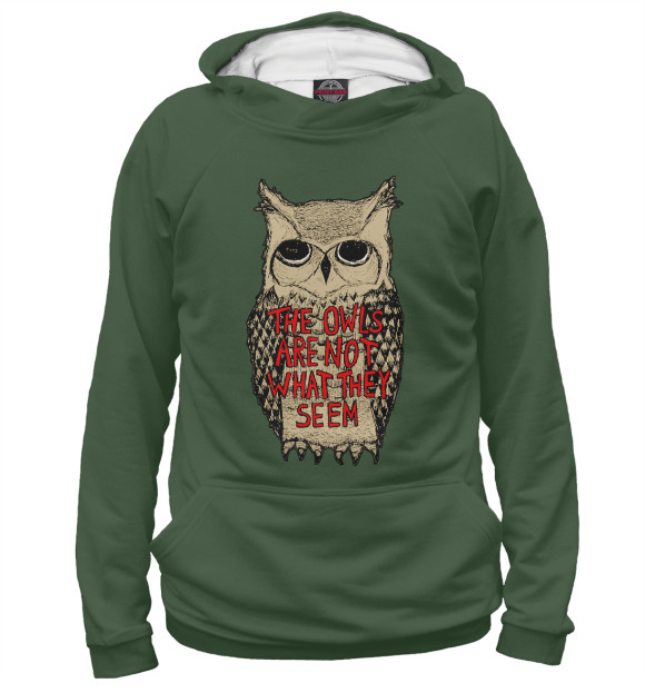 Женское худи с изображением The Owls Are Not What They Seem цвета Белый