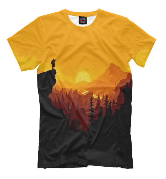 Мужская футболка с изображением Firewatch цвета Оранжевый