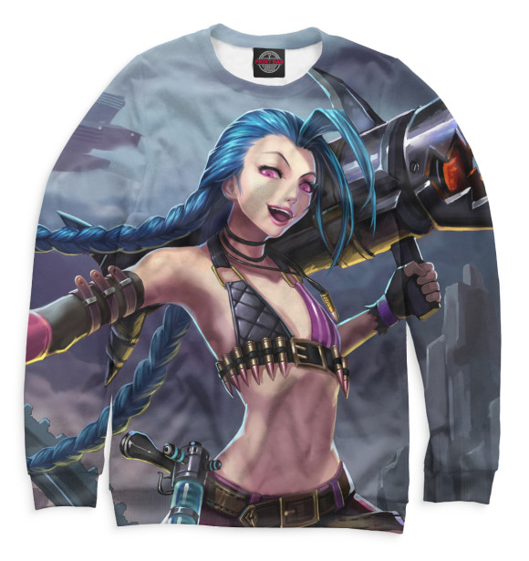 Мужской свитшот с изображением Jinx цвета Белый