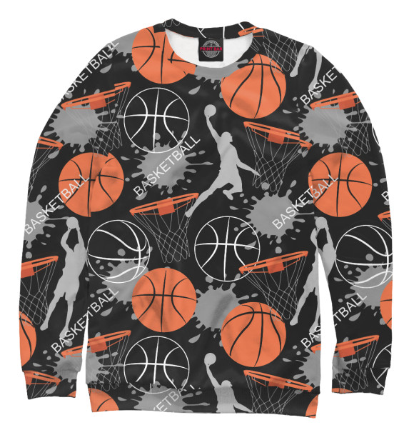 Свитшот для девочек с изображением Basketball цвета Белый