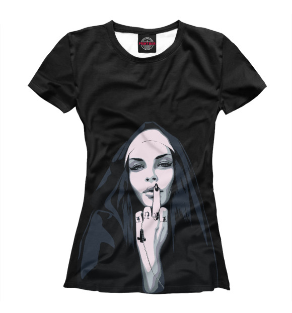 Женская футболка с изображением Монахиня цвета Белый