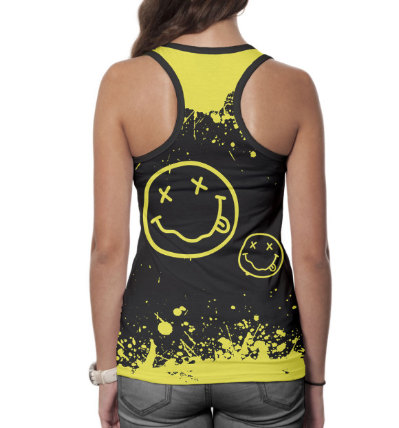 Женская майка-борцовка с изображением Nirvana цвета Белый