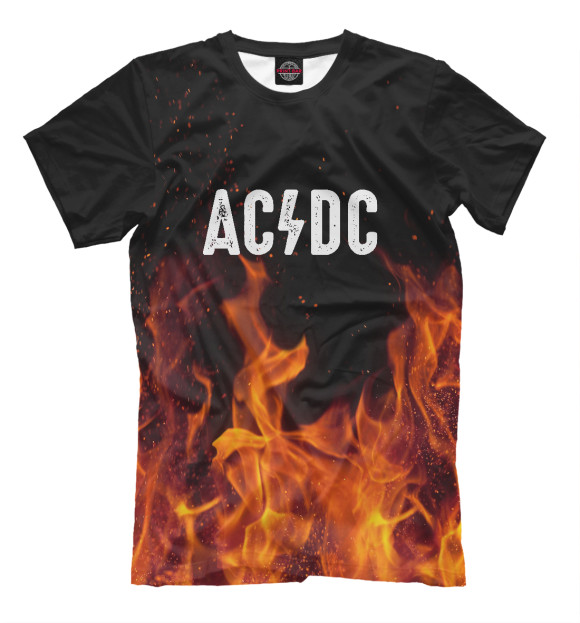 Мужская футболка с изображением AC/DC цвета Черный