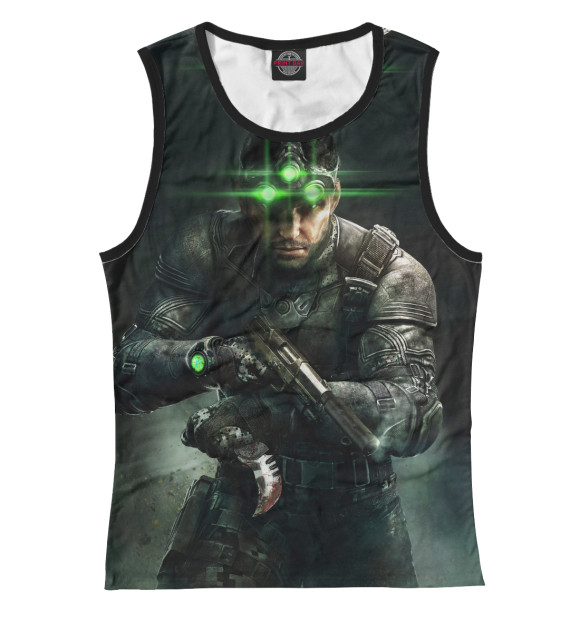 Женская майка с изображением Splinter Cell: Blacklist — Сэм Фишер цвета Белый
