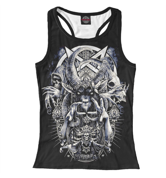 Женская майка-борцовка с изображением Пентаграмма цвета Белый