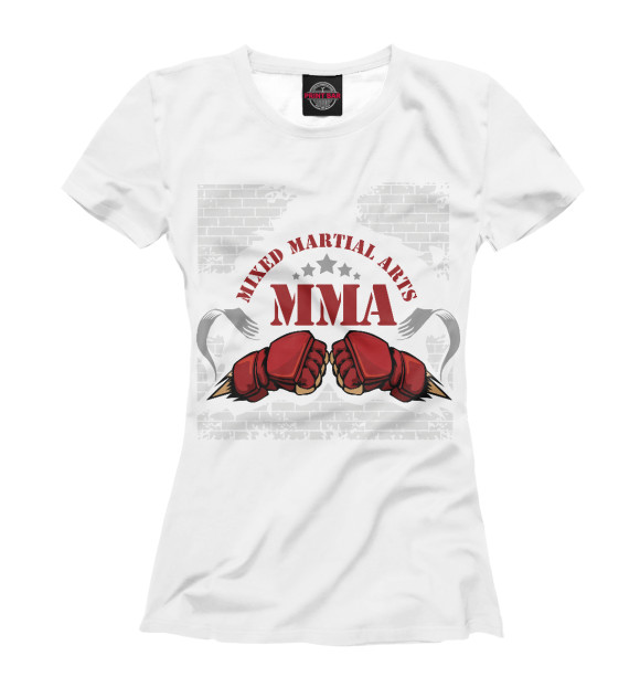 Футболка для девочек с изображением MMA цвета Белый