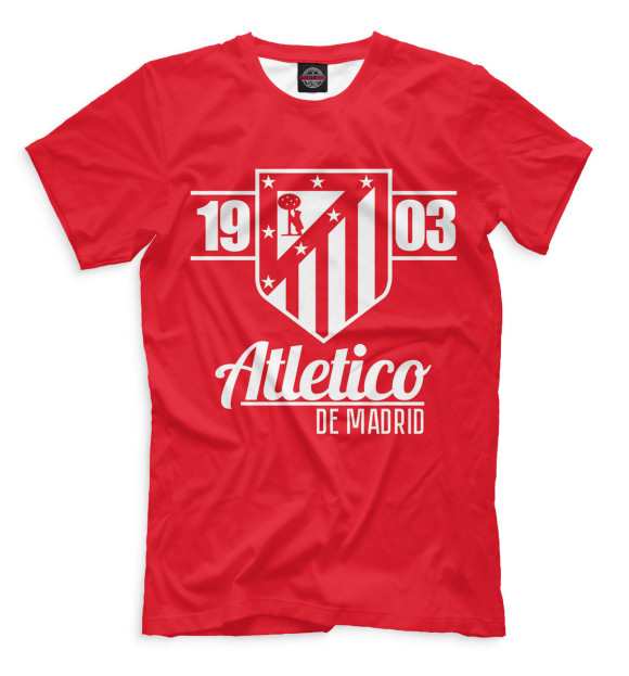 Мужская футболка с изображением Atletico Madrid цвета Темно-розовый