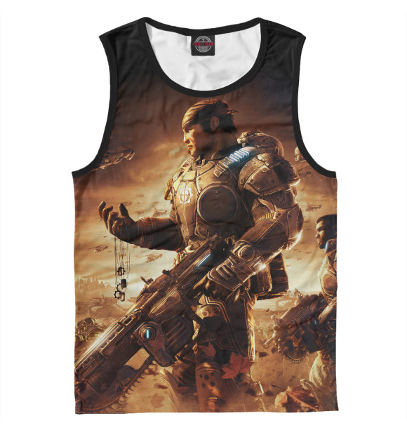 Мужская майка с изображением Gears of War 2 цвета Белый