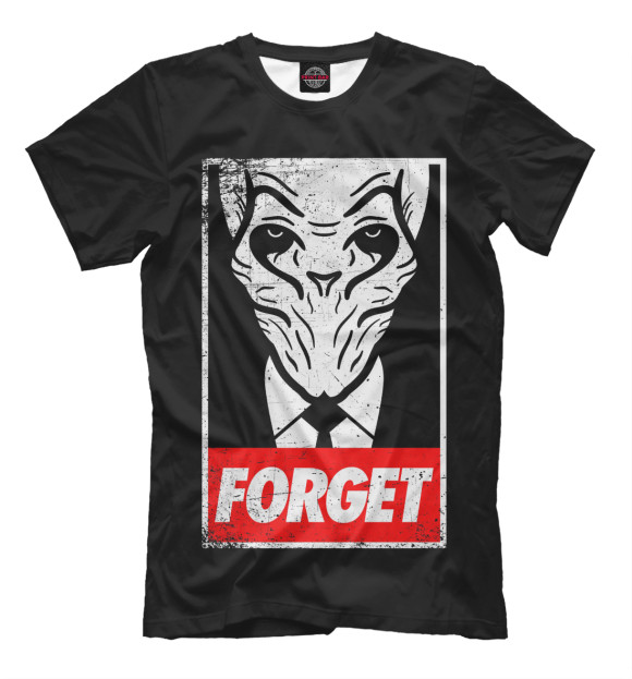 Мужская футболка с изображением Forget цвета Черный