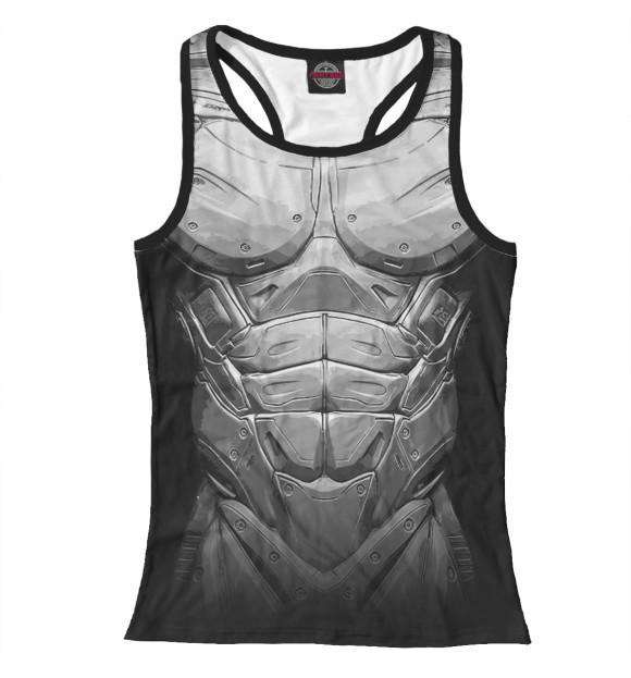 Женская майка-борцовка с изображением Экзоскелет Crysis цвета Белый