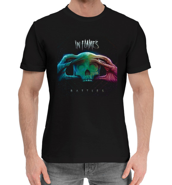 Мужская хлопковая футболка с изображением Inflames цвета Черный