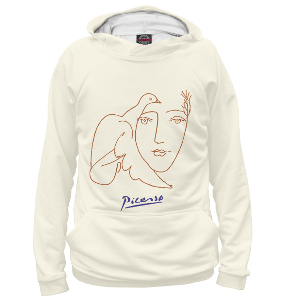 Женское худи с изображением Пикассо цвета Белый