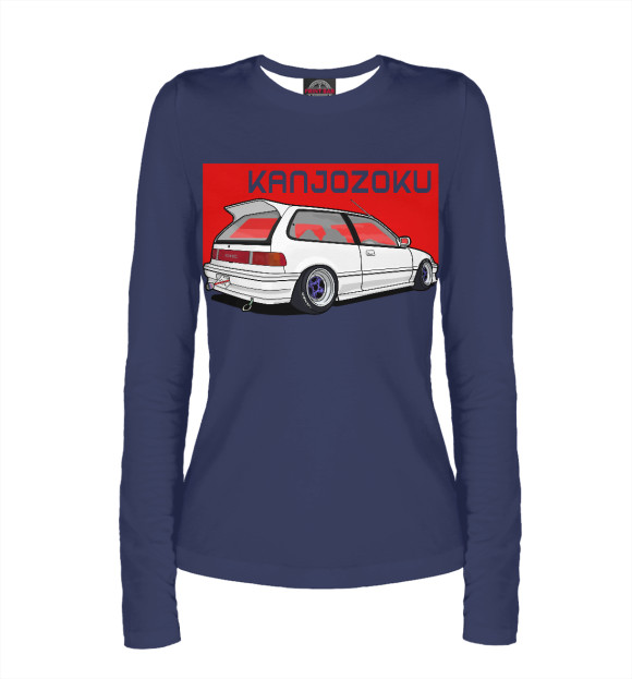 Женский лонгслив с изображением Honda civic ef цвета Белый