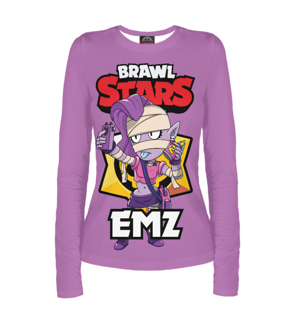 Женский лонгслив с изображением Brawl stars цвета Белый