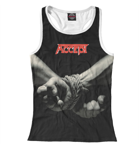 Женская майка-борцовка с притом Accept цвета Белый Женская майка-борцовка с изображением Accept цвета Белый