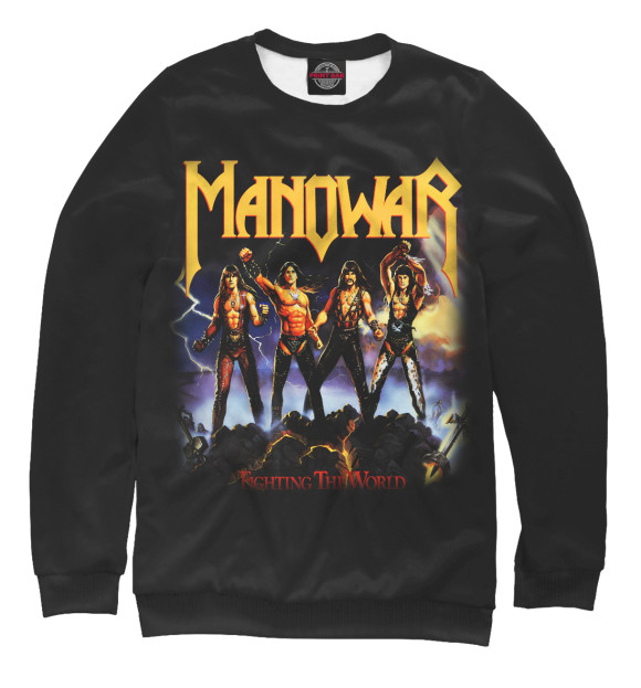 Свитшот для мальчиков с изображением Manowar цвета Белый