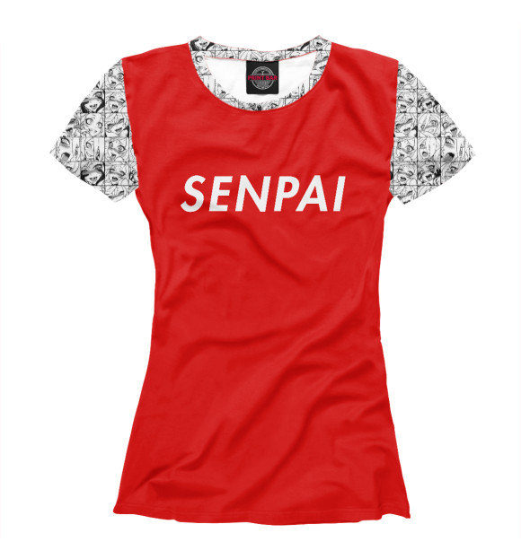 Женская футболка с изображением SENPAI цвета Белый