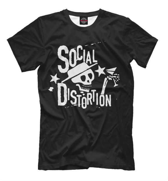 Футболка для мальчиков с изображением Social Distortion цвета Черный