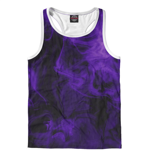 Мужская майка-борцовка с изображением Сиреневый дым цвета Белый