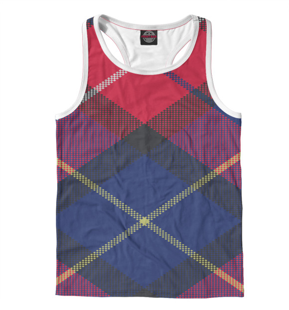 Мужская майка-борцовка с изображением КЛЕТКА цвета Белый