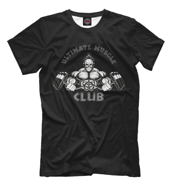 Мужская футболка с изображением Ultimate Muscle Club цвета Черный
