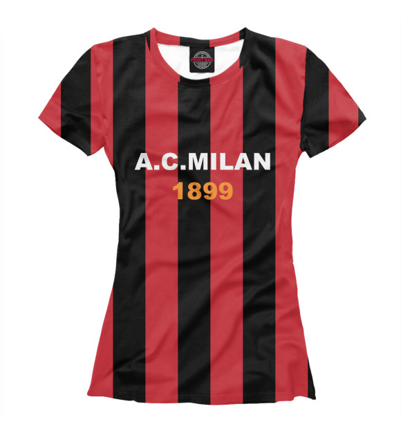 Женская футболка с изображением A.C.Milan 1899 цвета Белый