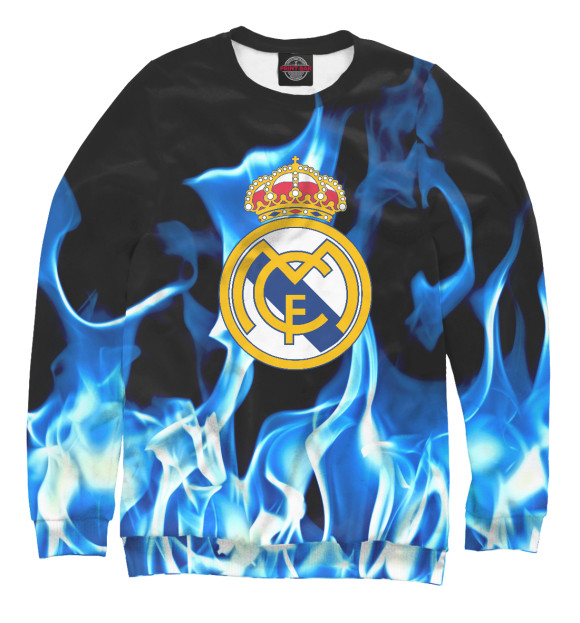 Свитшот для девочек с изображением FC REAL MADRID цвета Белый