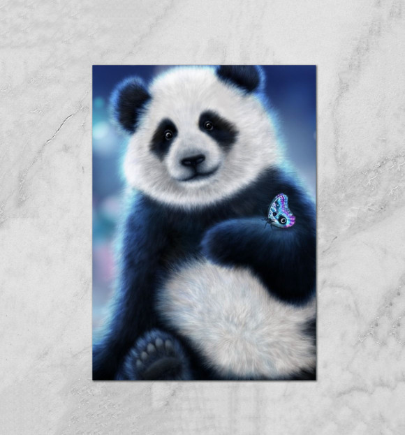 Плакат с изображением Панда цвета Белый