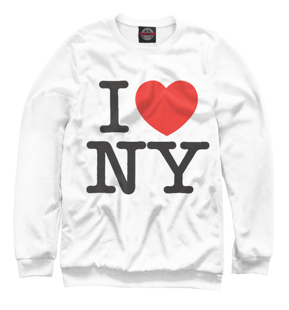 Женский свитшот с изображением I Love New York цвета Белый