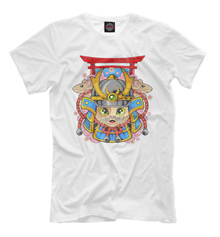 Мужская футболка Кот самурай