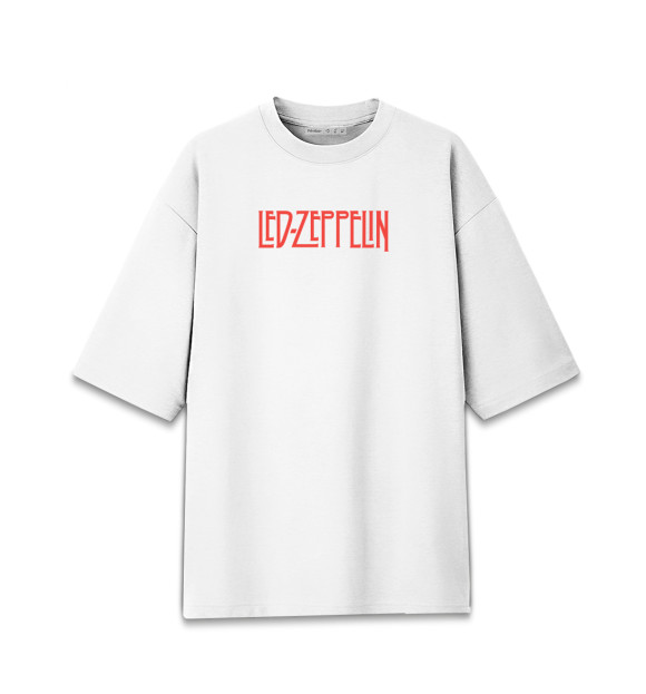 Мужская футболка оверсайз с изображением Led Zeppelin цвета Белый