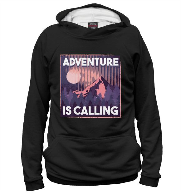 Худи для мальчика с изображением Adventure is calling цвета Белый