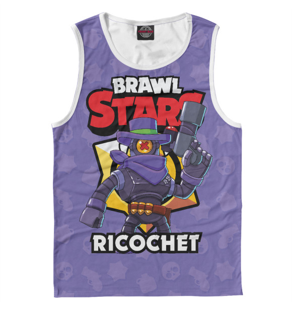 Майка для мальчика с изображением Brawl stars Ricochet цвета Белый