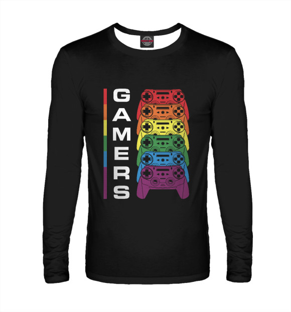 Мужской лонгслив с изображением Gamers цвета Белый
