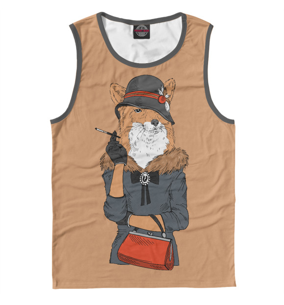 Майка для мальчика с изображением Модница лиса цвета Белый