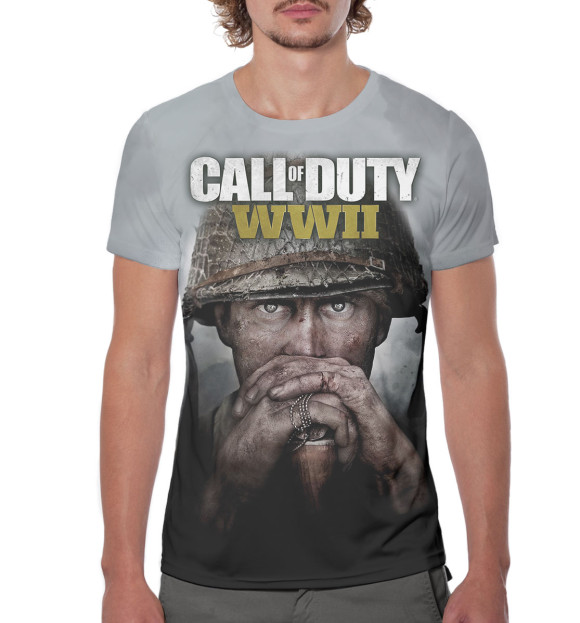 Мужская футболка с изображением Call of Duty: WWII цвета Белый