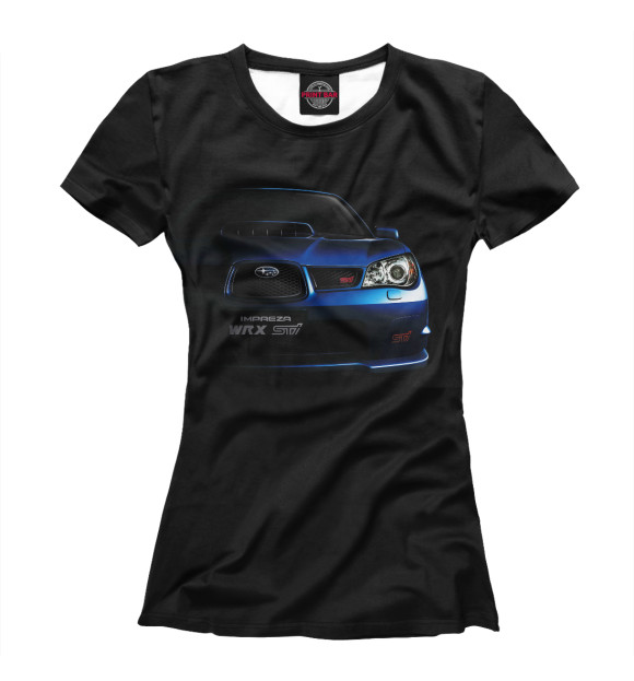 Женская футболка с изображением Subaru цвета Р‘РµР»С‹Р№