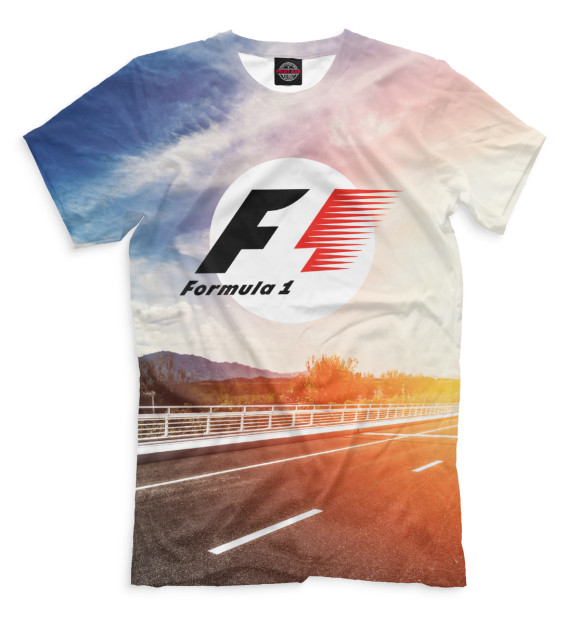 Мужская футболка с изображением Формула-1 цвета Молочно-белый