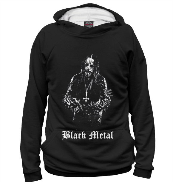 Мужское худи с изображением Black Metal цвета Белый