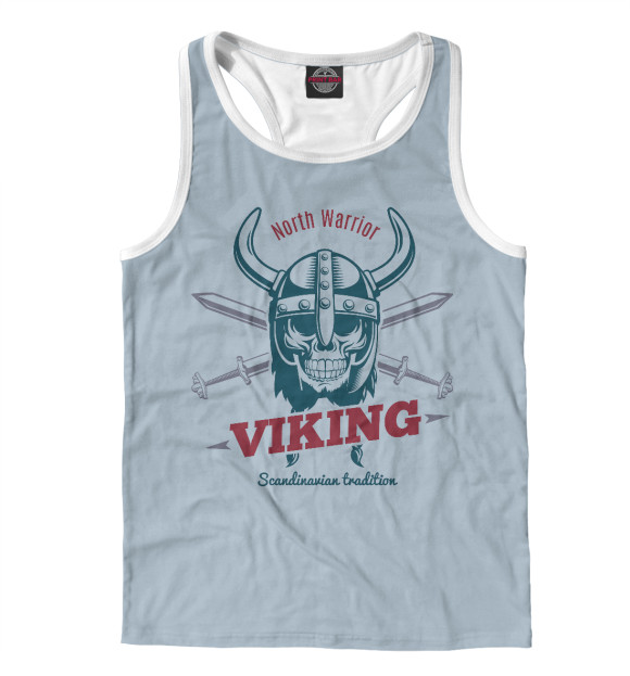 Мужская майка-борцовка с изображением Скандинавские Традиции цвета Белый