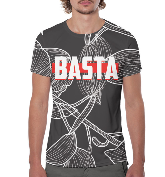 Мужская футболка с изображением Баста цвета Белый