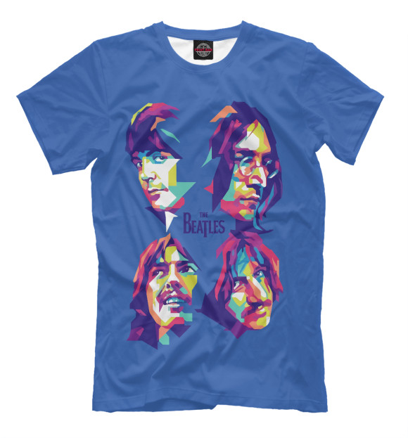 Футболка для мальчиков с изображением The Beatles цвета Грязно-голубой