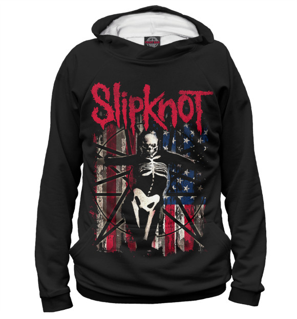 Женское худи с изображением Slipknot цвета Белый