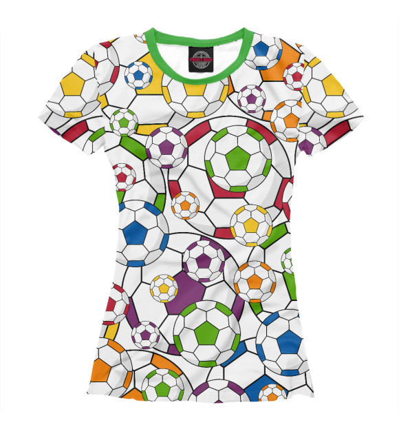 Женская футболка с изображением Футбол цвета Белый